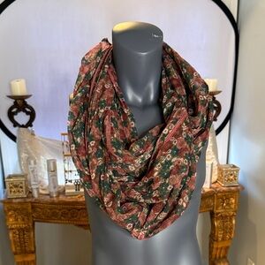 LOFT Floral Scarf - Pink and Green